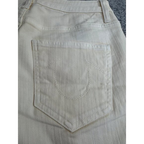 True Religion Womens Pale Yellow Denim Shorts NWT Size 24 Made In Italy - Picture 14 of 16